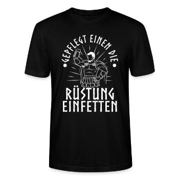 Well-groomed to the armor - Stanley/Stella CRAFTER Unisex Organic T-Shirt - black - Front - Alina (178cm) & Michal (187cm)