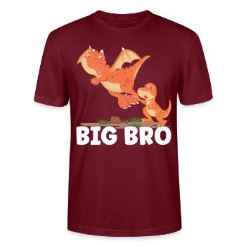 Big Bro - Stanley/Stella CRAFTER Unisex Organic T-Shirt - burgundy - Front - Alina (178cm) & Michal (187cm)