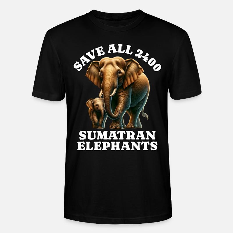 Save Sumatra Elefant - Stanley/Stella Unisex Bio-T-Shirt CRAFTER - Schwarz