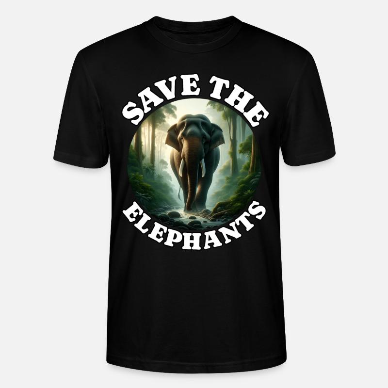 Sumatra Elefant - Stanley/Stella Unisex Bio-T-Shirt CRAFTER - Schwarz