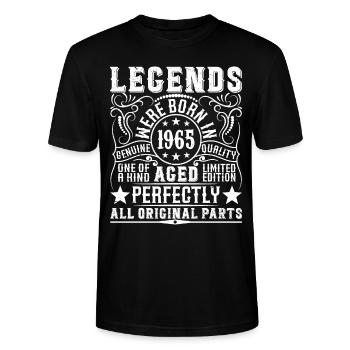 Legendary Since 1965 Birthday 1965 Born 1965 - Stanley/Stella CRAFTER Unisex Organic T-Shirt - black - Front - Alina (178cm) & Michal (187cm)
