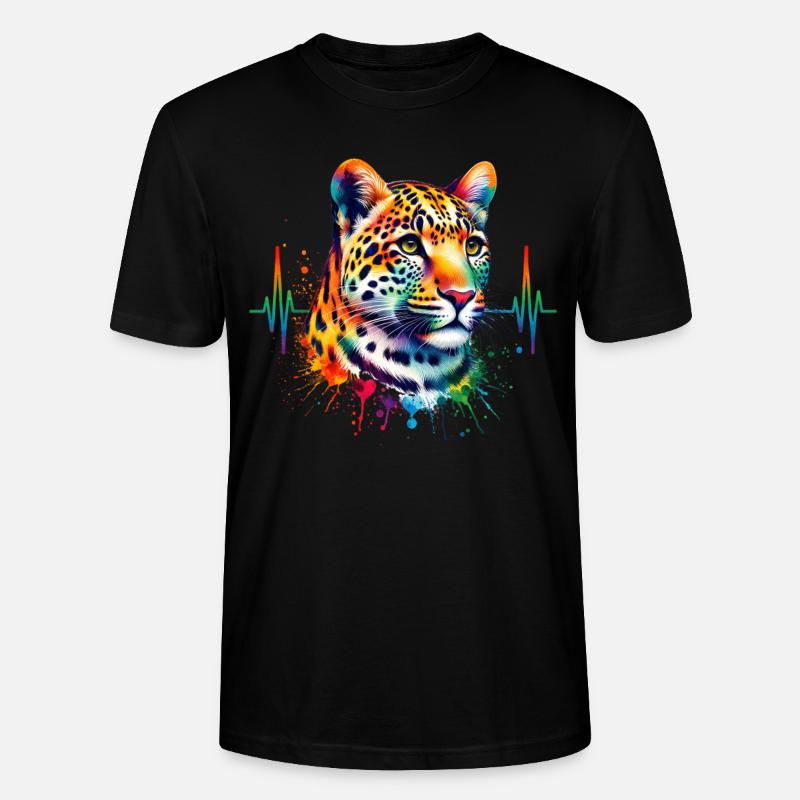 Cardio Amurleopard EKG - Stanley/Stella Unisex Bio-T-Shirt CRAFTER - Schwarz