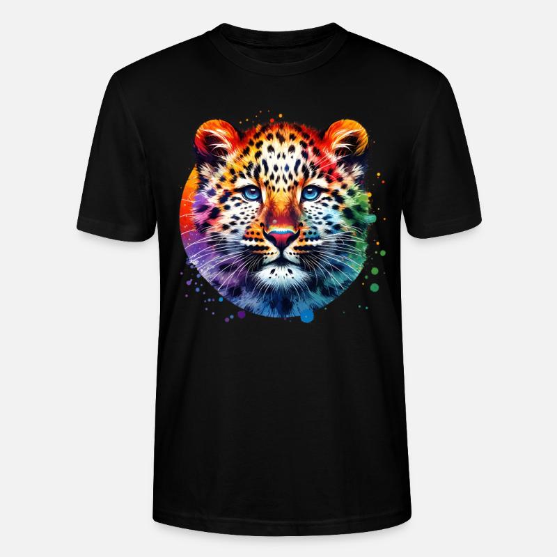 Léopard de l’Amour - T-shirt bio CRAFTER Stanley Stella Unisexe - noir