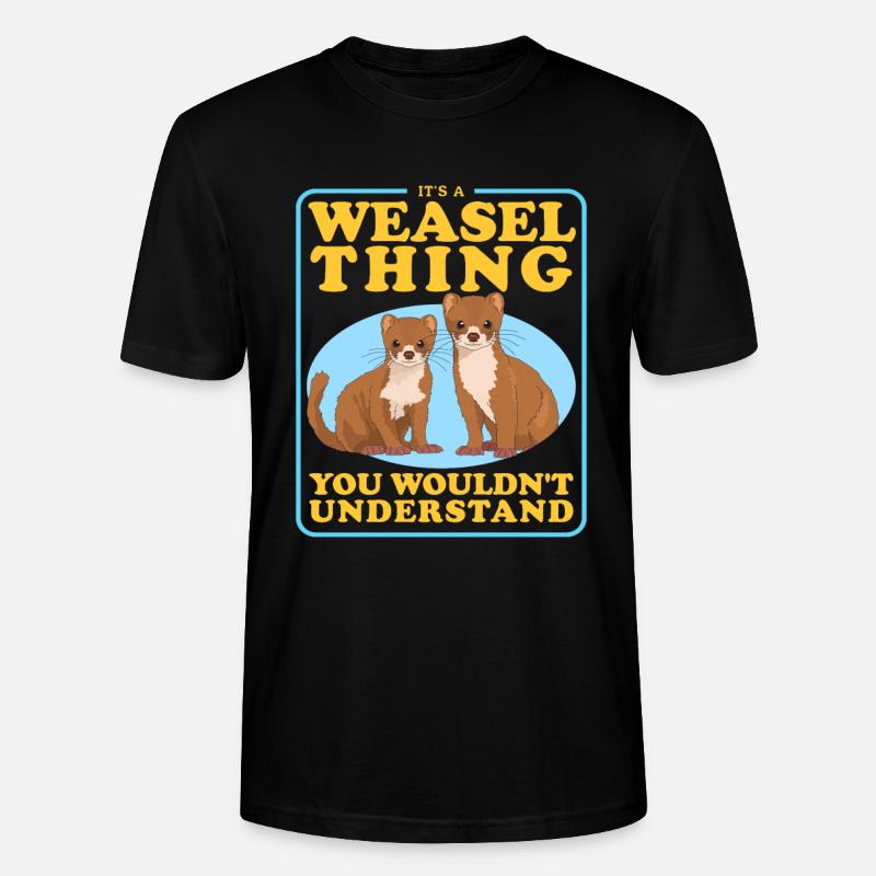 Wiesel Mauswiesel Zwergwiesel Geschenk - Stanley/Stella Unisex Bio-T-Shirt CRAFTER - Schwarz