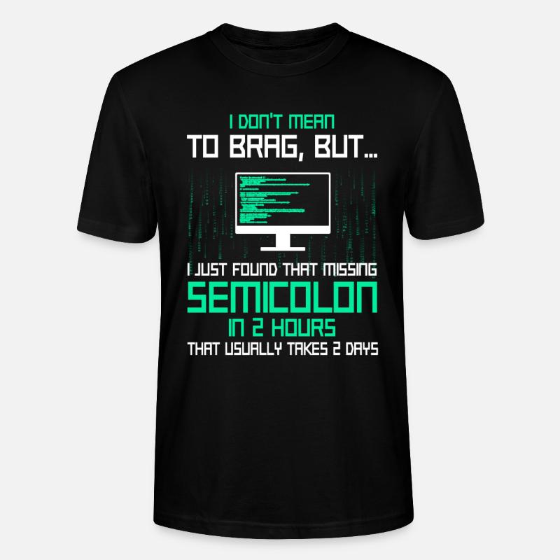 Programmer Developer Coding Coder - Stanley/Stella CRAFTER Unisex Organic T-Shirt - black