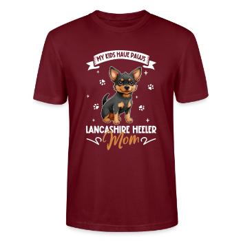 Lancashire Heeler Mom - Stanley/Stella CRAFTER Unisex Organic T-Shirt - burgundy - Front - Alina (178cm) & Michal (187cm)