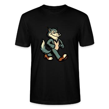 Rétro Vintage Style Halloween Loup-Garou Costume Décoration - T-shirt bio CRAFTER Stanley Stella Unisexe - noir - Devant - Alina (178cm) & Michal (187cm)
