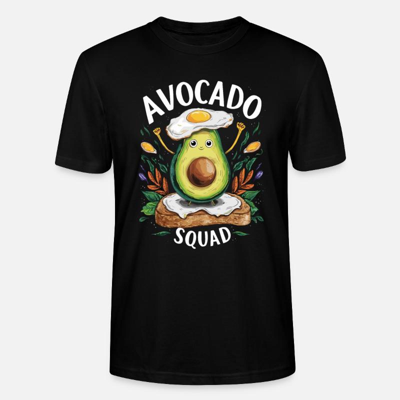 Funny Avocado Squad Breakfast Lover - Stanley/Stella Unisex Bio-T-Shirt CRAFTER - Schwarz