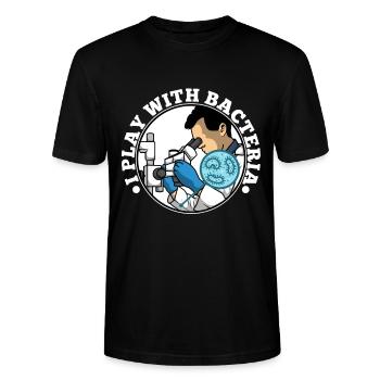 Je joue avec les bactéries - T-shirt bio CRAFTER Stanley Stella Unisexe - noir - Devant - Alina (178cm) & Michal (187cm)