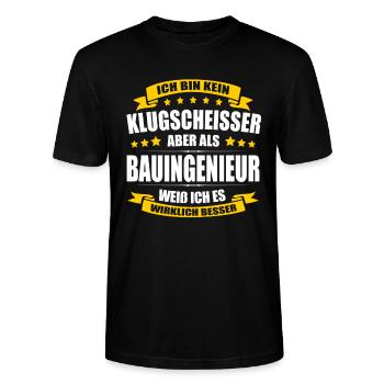 Ich Bin Kein Klugscheisser Bauingenieur Fachplaner - Stanley/Stella Unisex Bio-T-Shirt CRAFTER - Schwarz - Vorne - Alina (178cm) & Michal (187cm)