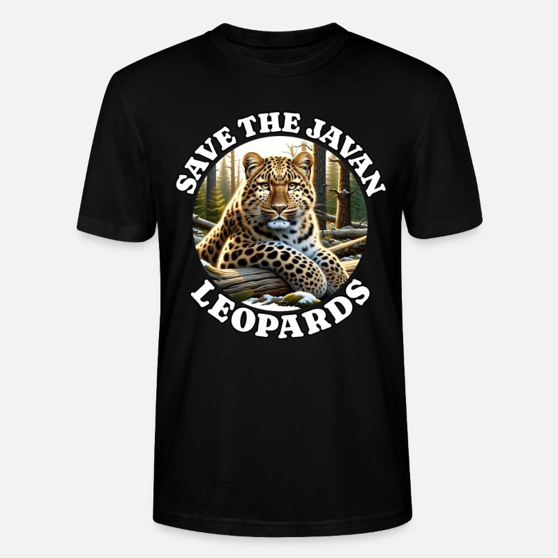 Java Leopard - Stanley/Stella Unisex Bio-T-Shirt CRAFTER - Schwarz