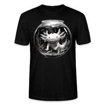 Axolotl - Stanley/Stella Unisex Bio-T-Shirt CRAFTER - Schwarz - Vorne - Alina (178cm) & Michal (187cm)