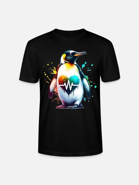 Galapagos Pinguin EKG - Stanley/Stella Unisex Bio-T-Shirt CRAFTER - Schwarz