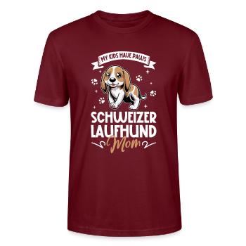 Maman Swiss Hound - T-shirt bio CRAFTER Stanley Stella Unisexe - bordeaux - Devant - Alina (178cm) & Michal (187cm)