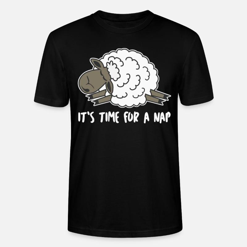 Sleeping Sheep - Stanley/Stella Unisex Bio-T-Shirt CRAFTER - Schwarz