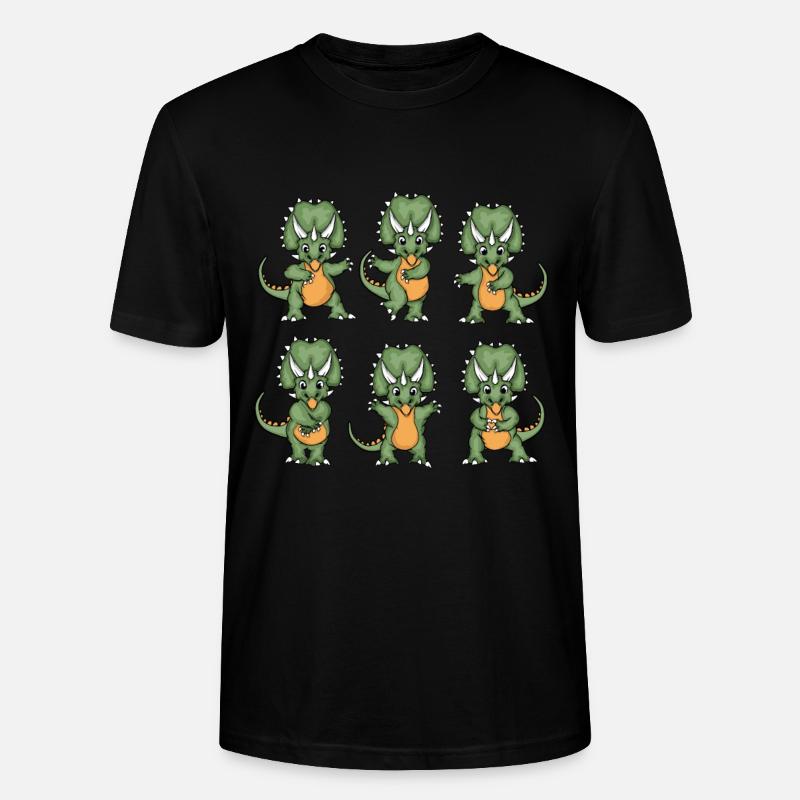 Trizeratops Geschenk Kinder Dinosaurier - Stanley/Stella Unisex Bio-T-Shirt CRAFTER - Schwarz