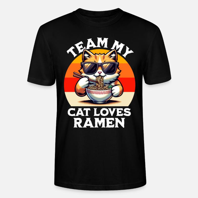 Katze Ramen - Stanley/Stella Unisex Bio-T-Shirt CRAFTER - Schwarz