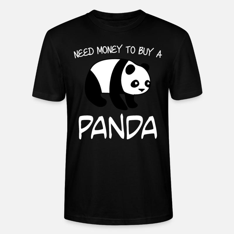 Panda Ours Panda géant - T-shirt bio CRAFTER Stanley Stella Unisexe - noir