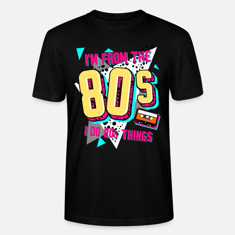 Années 80 Rétro Disco 1980 - T-shirt bio CRAFTER Stanley Stella Unisexe - noir