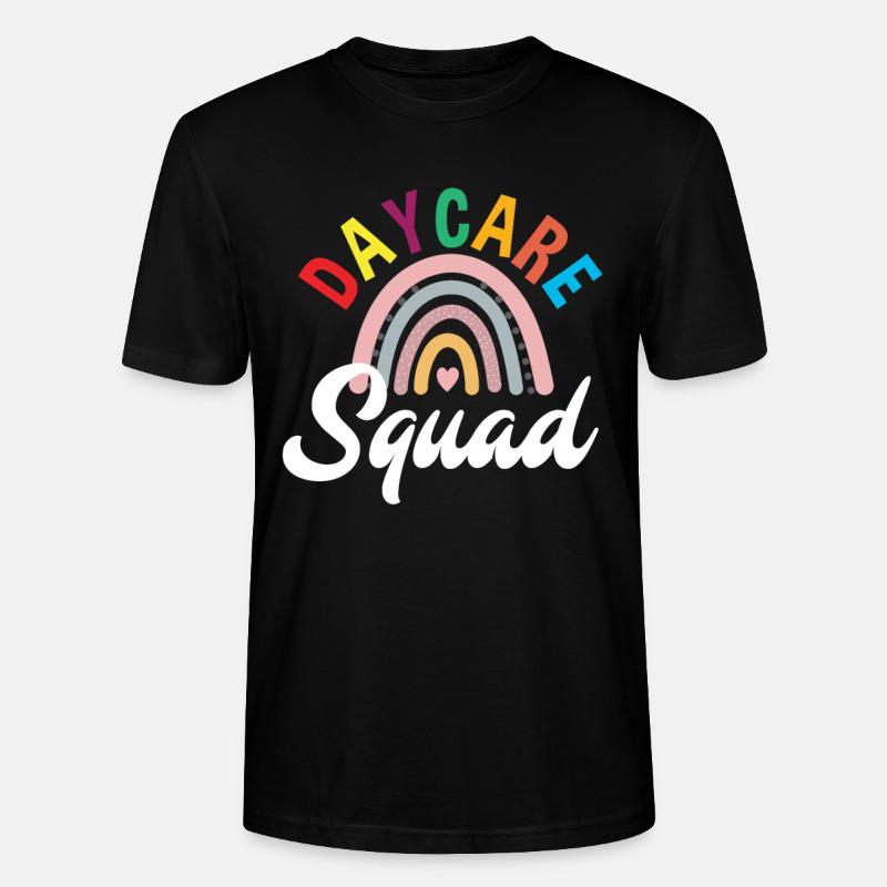 Kindergarten Squad Rainbow - Stanley/Stella CRAFTER Unisex Organic T-Shirt - black
