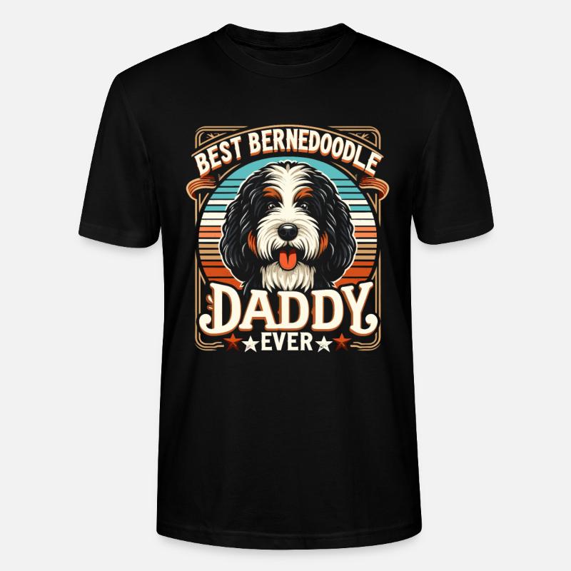 Bernedoodle Chien Papa - T-shirt bio CRAFTER Stanley Stella Unisexe - noir