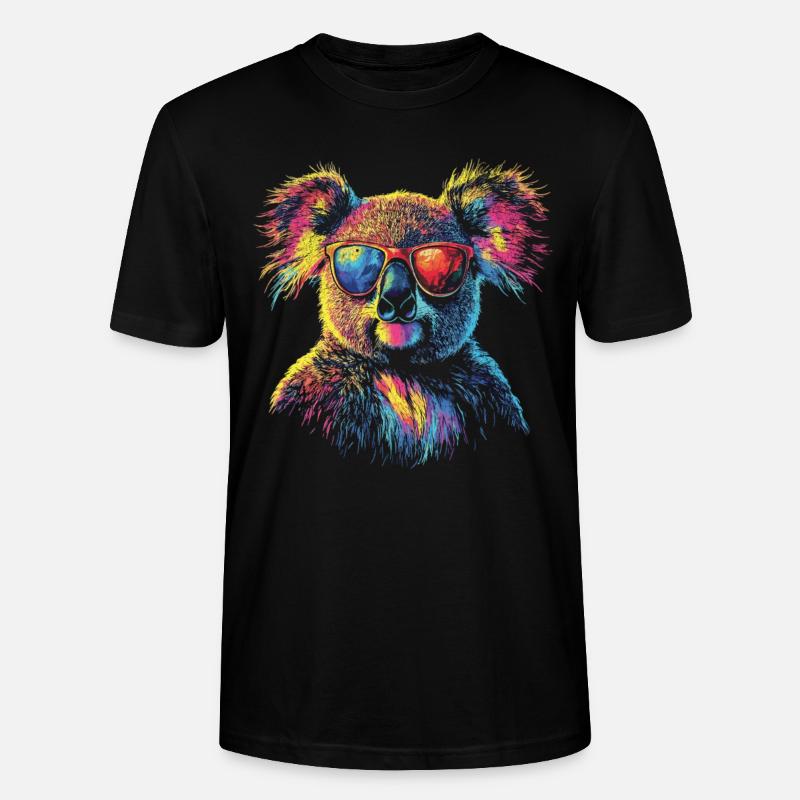 Koala Mit Sonnenbrille - Stanley/Stella Unisex Bio-T-Shirt CRAFTER - Schwarz