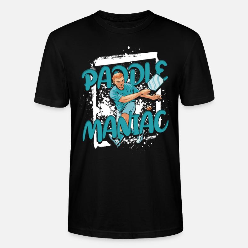 Pickleball Paddle Maniac - T-shirt bio CRAFTER Stanley Stella Unisexe - noir