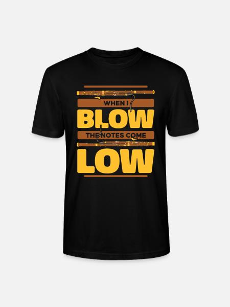 When I Blow The Notes Come Low Aerophone Music - Stanley/Stella CRAFTER Unisex Organic T-Shirt - black