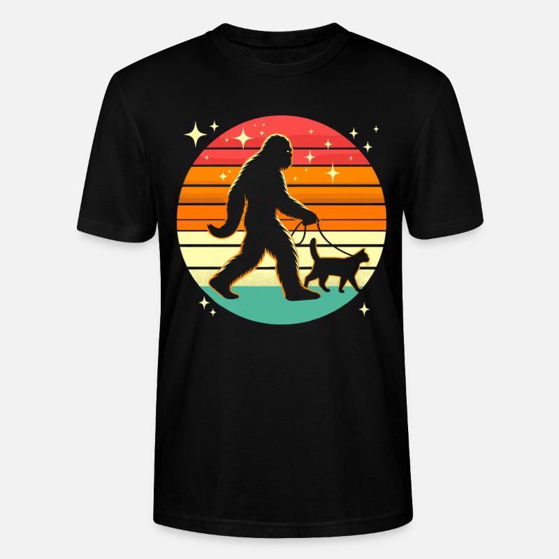 Chat Bigfoot - T-shirt bio CRAFTER Stanley Stella Unisexe - noir