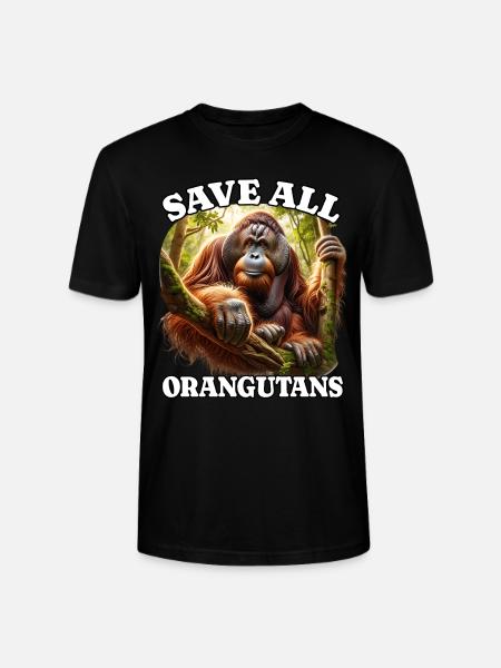 Orangutan - Stanley/Stella CRAFTER Unisex Organic T-Shirt - black