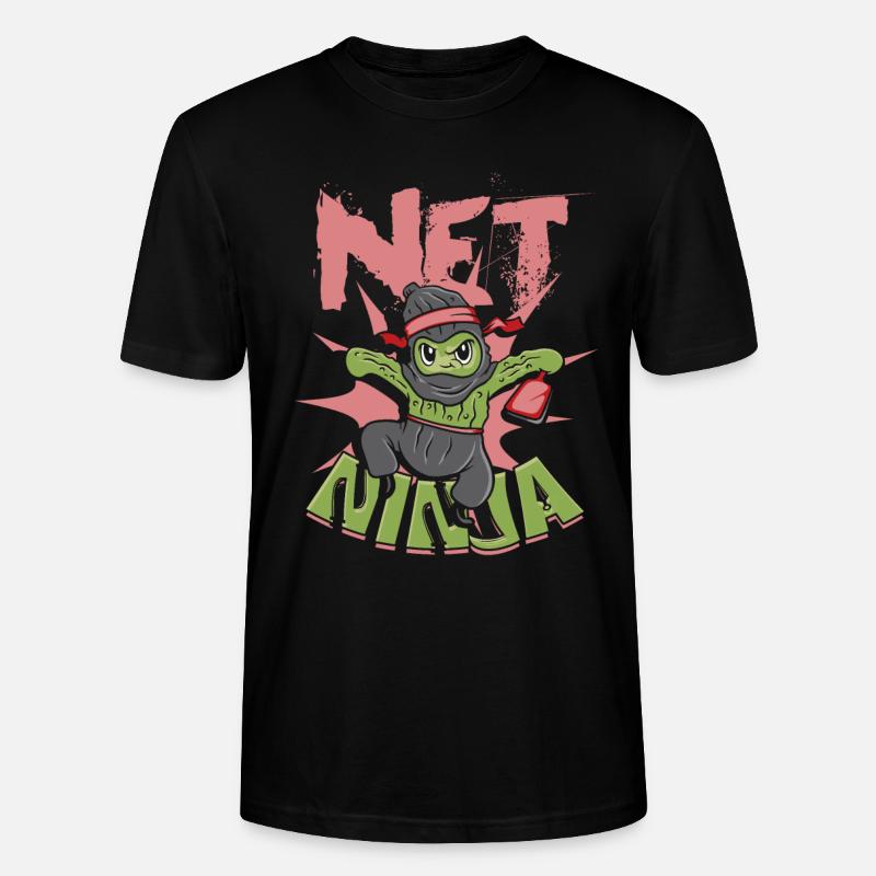 Filet de pickleball Ninja - T-shirt bio CRAFTER Stanley Stella Unisexe - noir