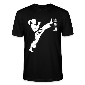 Karate - Stanley/Stella Unisex Bio-T-Shirt CRAFTER - Schwarz - Vorne - Alina (178cm) & Michal (187cm)