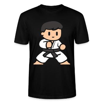 karate - T-shirt bio CRAFTER Stanley Stella Unisexe - noir - Devant - Alina (178cm) & Michal (187cm)