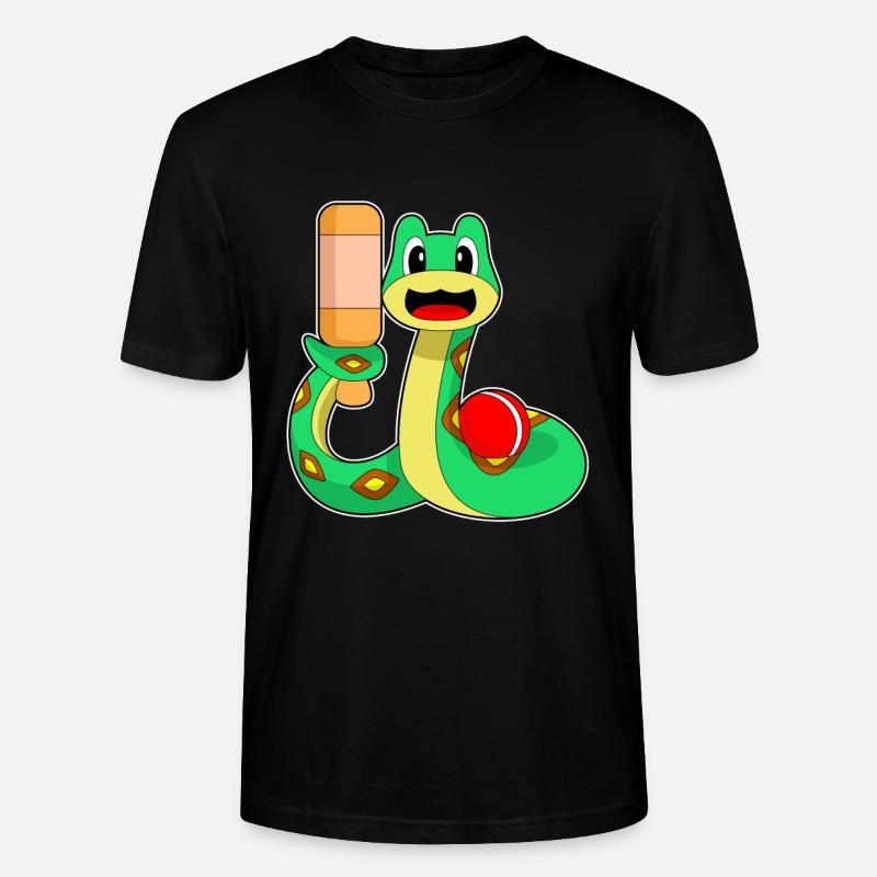Serpent Cricket Batte de cricket - T-shirt bio CRAFTER Stanley Stella Unisexe - noir