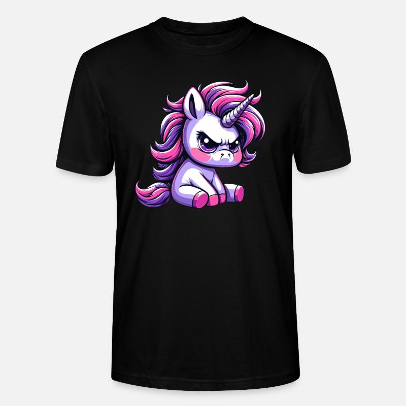 Grantiges Einhorn - Stanley/Stella Unisex Bio-T-Shirt CRAFTER - Schwarz