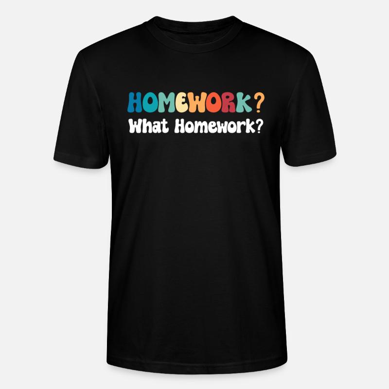 Devoirs? Quels devoirs ? Graduation - T-shirt bio CRAFTER Stanley Stella Unisexe - noir