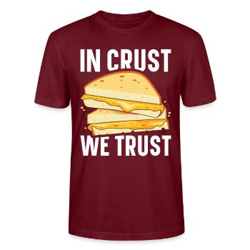 Grillkäse Gegrillter Käse Foodie Käse Sandwich - Stanley/Stella Unisex Bio-T-Shirt CRAFTER - Burgunderrot - Vorne - Alina (178cm) & Michal (187cm)