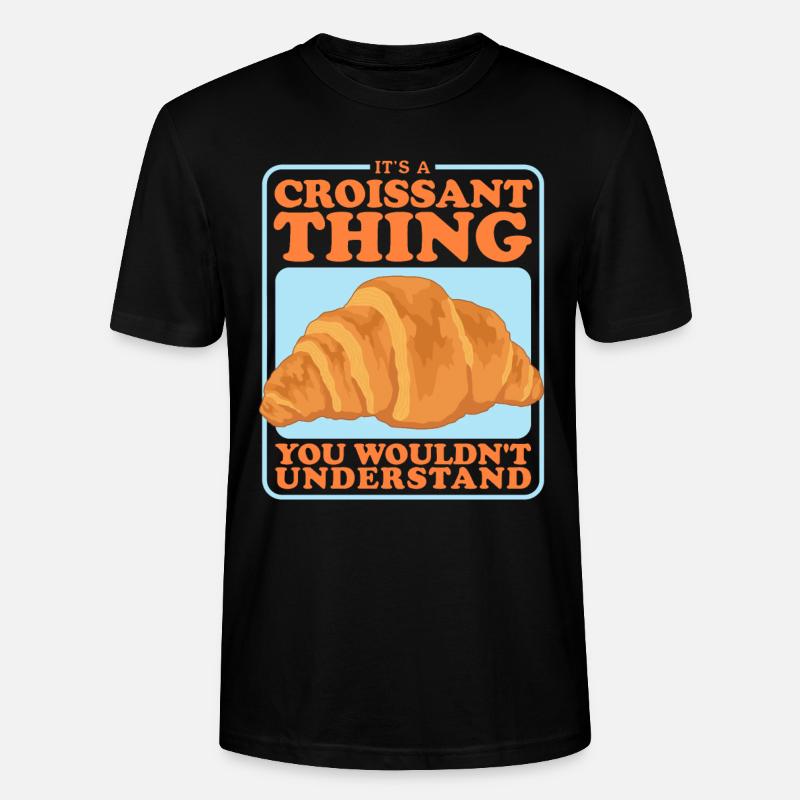 Croissant Gipfeli Hörnchen Beugel Geschenke - Stanley/Stella Unisex Bio-T-Shirt CRAFTER - Schwarz
