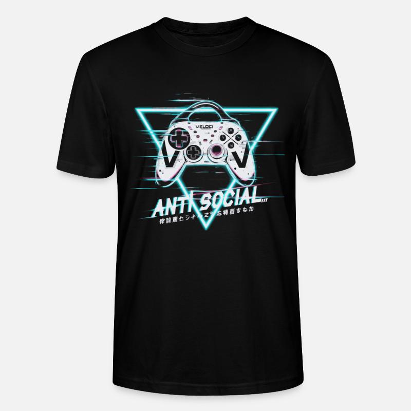 Gaming Controller Glitch Design - Stanley/Stella Unisex Bio-T-Shirt CRAFTER - Schwarz