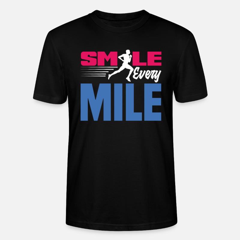 Lächle Bei Jedem Kilometer - Stanley/Stella Unisex Bio-T-Shirt CRAFTER - Schwarz