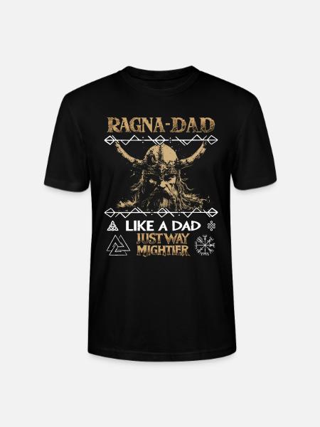 RAGNA-DAD Mægtig viking til fars dag - Stanley Stella CRAFTER unisex økologisk-T-shirt - sort
