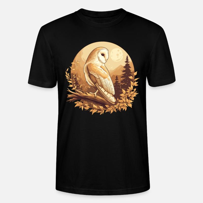 Barn Owl Schleiereulen Schleiereule - Stanley/Stella Unisex Bio-T-Shirt CRAFTER - Schwarz