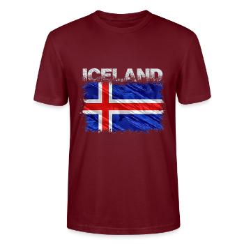 Island - Stanley/Stella Unisex Bio-T-Shirt CRAFTER - Burgunderrot - Vorne - Alina (178cm) & Michal (187cm)