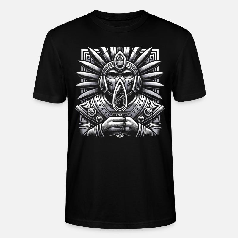 Guerrier aztèque avec traditionnel - T-shirt bio CRAFTER Stanley Stella Unisexe - noir