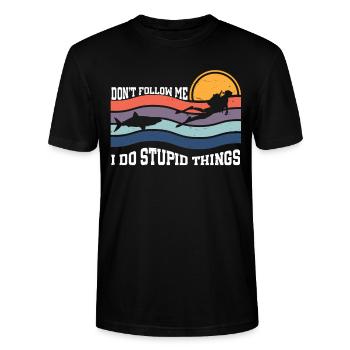 Scuba Diving Diver - Stanley/Stella Unisex Bio-T-Shirt CRAFTER - Schwarz - Vorne - Alina (178cm) & Michal (187cm)