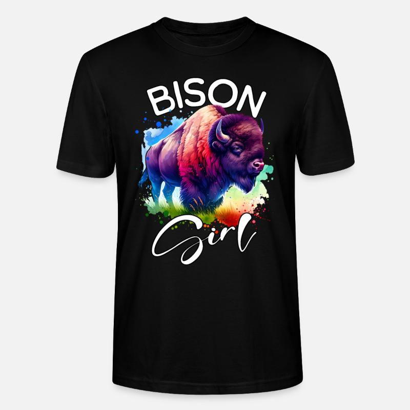 Bison Fille Buffle - T-shirt bio CRAFTER Stanley Stella Unisexe - noir