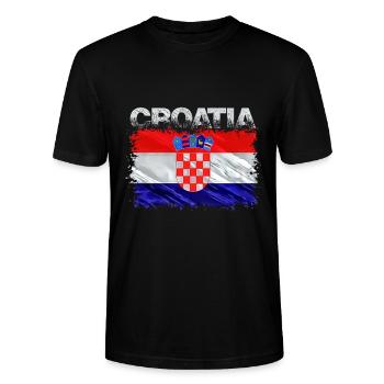 Kroatien - Stanley/Stella Unisex Bio-T-Shirt CRAFTER - Schwarz - Vorne - Alina (178cm) & Michal (187cm)
