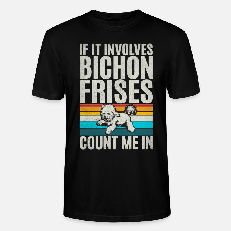 Cadeaux Bichon Frisé - T-shirt bio CRAFTER Stanley Stella Unisexe - noir