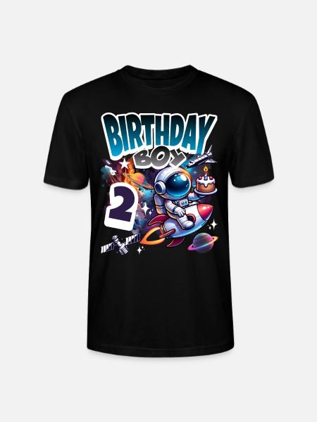 Astronaut 2nd Birthday Space - Stanley/Stella CRAFTER Unisex Organic T-Shirt - black