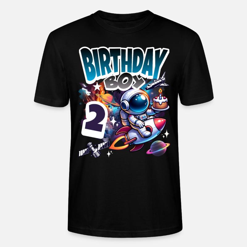 Astronaute 2e anniversaire Espace - T-shirt bio CRAFTER Stanley Stella Unisexe - noir